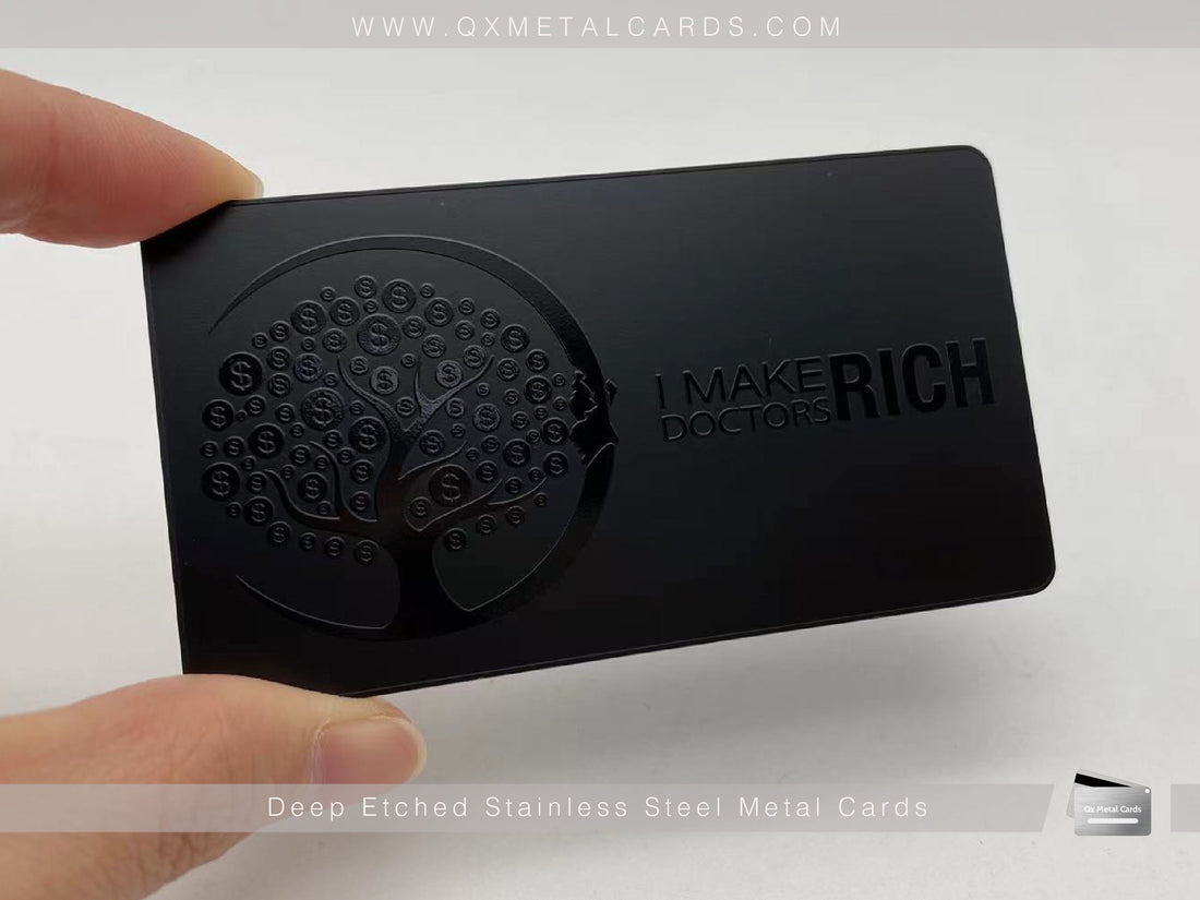 Matte Black Metal Business Cards
