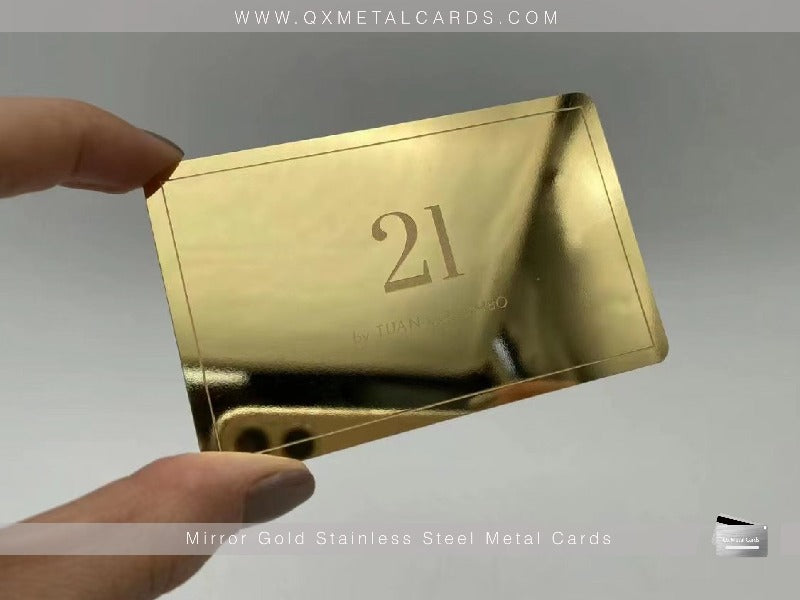 Gold Mirror Metal Business Cards Custom Mirror Stainless Steel
