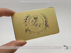 Mirror Gold Stainless Steel Metal Cards