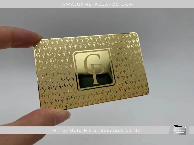 Cartes de visite en métal doré