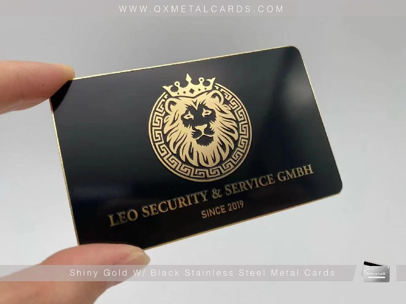 Shiny Gold Stainless Steel Metal Cards