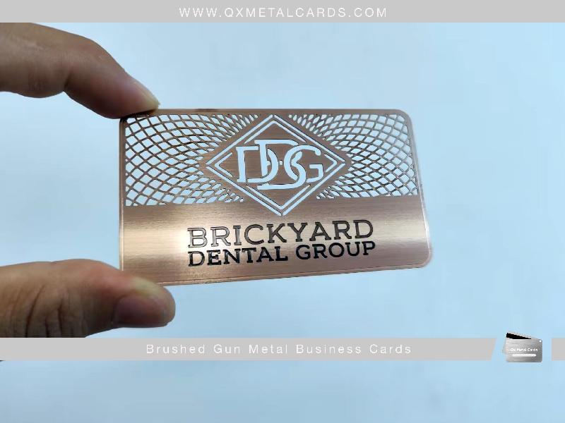 Brushed Gun Metal Business Cards