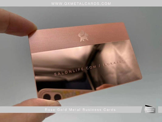 Rose Gold Metal Business Cards