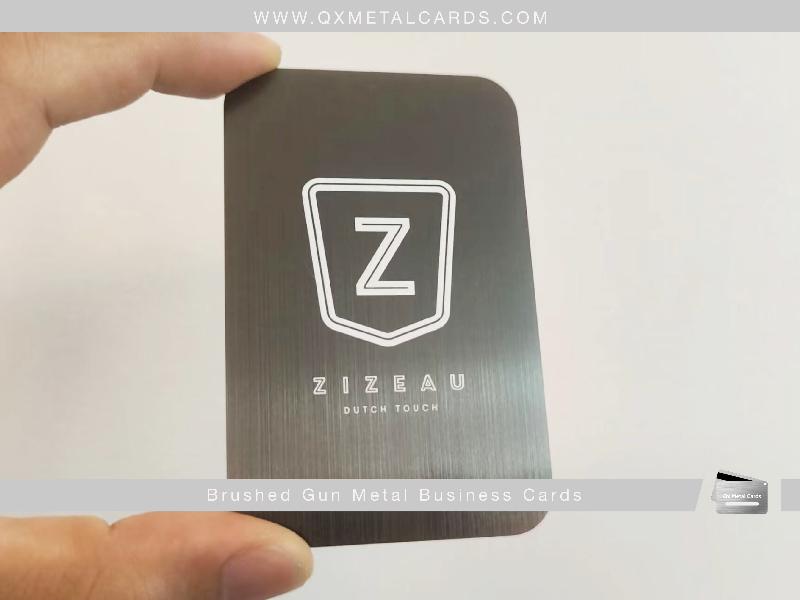 Brushed Gun Metal Business Cards