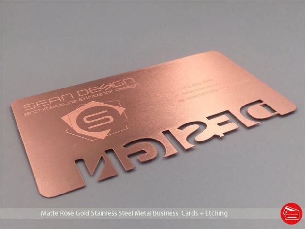rose gold metal business cards